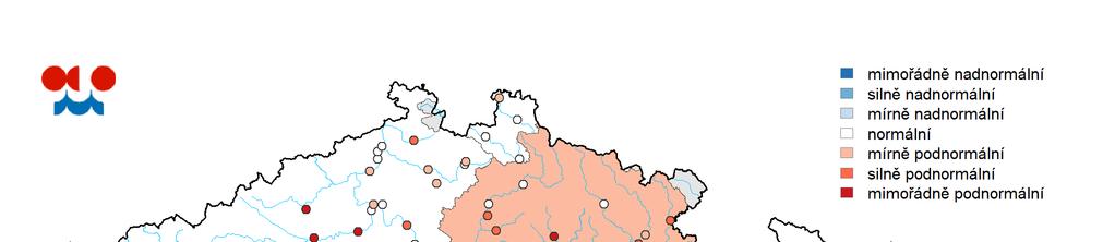 (74 % MKP) a Lužické Nisy (58 % MKP) bylo dosaženo normální úrovně hladiny podzemní vody.