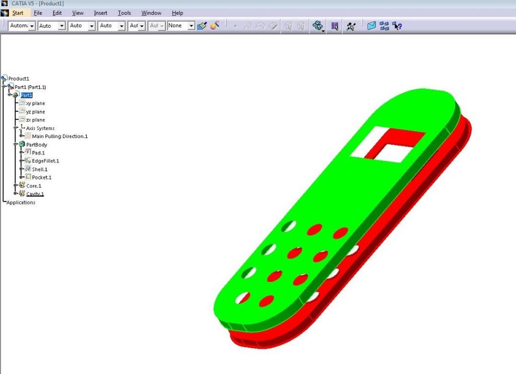 UTB ve Zlíně, Fakulta technologická 39 2.2.2 Modul pro vytvoření dutiny vstřikovací formy (Core & Cavity design) Modul slouţí pro vytvoření tvárníku a tvárnice vstřikovací formy.