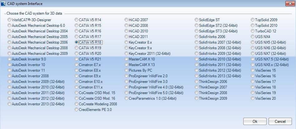 KLIKNOUT NA CAD SYSTEM INTERFACE Obrázek 106 Okno WorldCAT - CIF VYBRAT SOFTWARE Obrázek 107 Vybrat