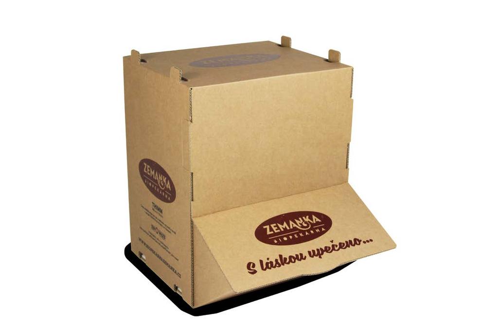 FOOD POTRAVINY Corrugated cardboard container for bulk goods Zásobník z vlnité lepenky na