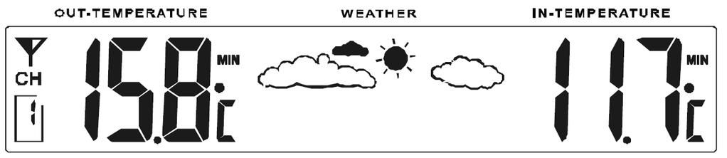 Tím přepnete meteorologickou stanici do režimu zobrazení prvního zadaného času buzení ALM1 (místo zobrazení data).