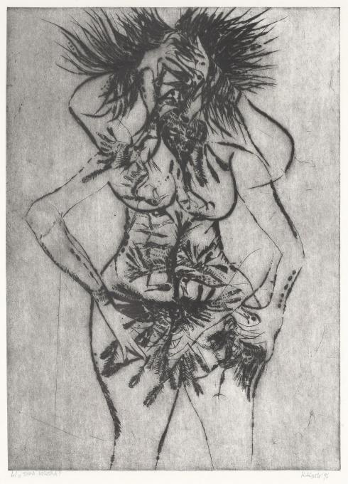 177 Jaroslav Klápště 1923-1999 Žena voliéra 1996, suchá