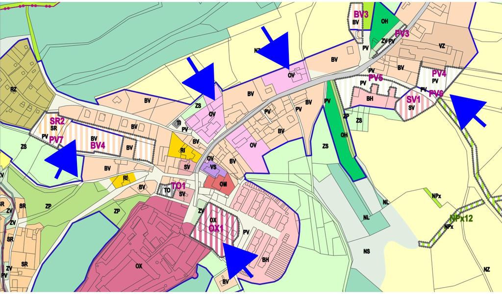 - V souladu s 58, odst. 3 SZ je v rámci změny č. 1 ÚP provedena aktualizace zastavěného území (zástavba v zastavitelných plochách nebyla dosud realizována).