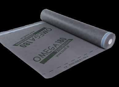 STŘEŠNÍ FÓLIE pro střešní konstrukce (vnější) OMEGA 180 Střešní fólie Difuzně otevřená střešní fólie k přímému položení na tepelnou izolaci nebo dřevěné bednění.