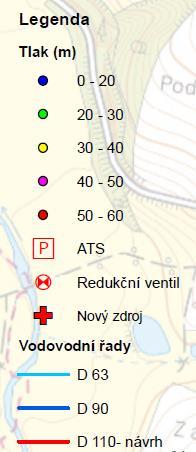 Navrhovaná opatření o Nový vrt o Zkapacitnění akumulace Hájek- výstavba nového VDJ Hájek 2x 50 m 3 o Nový výtlačný vodovodní řad PE- HD D 110 v délce cca 770 cm o Zkapacitnění vodovodního řadu v dl.