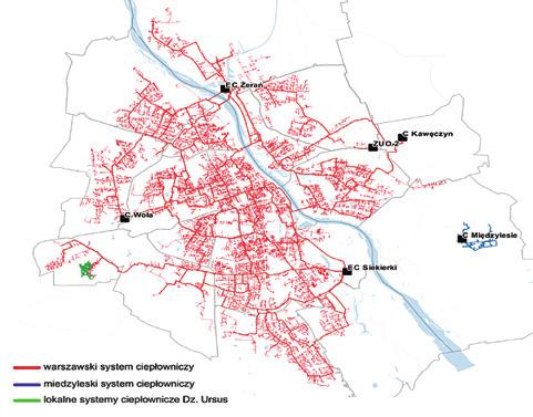 mimo EU z Ruska a Číny. Obr. 2: Varšavská teplárenská soustava SCZT Warszawa 3. 1. Polsko; Warszawa District Heating System Warszawski System Ciepłowniczy.