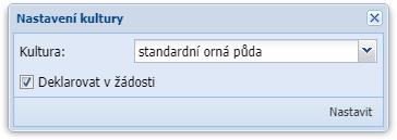 U ZPB s nastavenou kulturou R je nutné zadat plodinu, pokud má žadatel povinnost