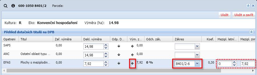 Chceme-li pokračovat v kreslení jiných deklarací, opět si zapneme v ozubeném kolečku automatický ořez předtiskových zákresů. Obrázek 34: Postup zakreslení titulu EFA Meziplodiny 6.2.