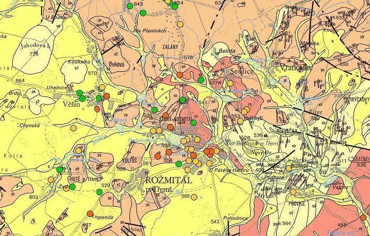 l.10 RADONOVÁ PROBLEMATIKA V map radonového rizika geologického podloží jsou uvedeny orientaní údaje ešeného území.