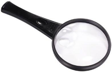 Ruční lupa Basic 90 LED - ideální pro čtení a zvětšení obrázků, bifokální, s LED světlem (2 LED diody) - s ručkou pro pohodlné uchopení - velký průměr čočky