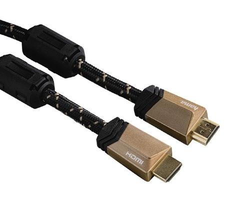 Premium HDMI kabel vidlice-vidlice, pozlacený, ferity, kovové vidlice, opletený, 5* - profesionální kabel pro plně digitální audio-video propojení, certifikace HDMI Premium Cable - podpora