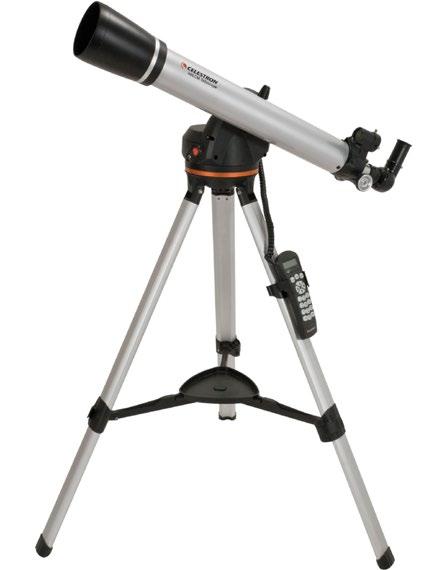 typ: Refractor montáž Azimutární ohnisková vzdálenost: 500mm (f/13) průměr předního členu: 40mm okulár: 20mm (zvětšení 25x) a 8mm (zvětšení 63x) Barlowa čočka zvětšení 2x hledáček 2x20 optické