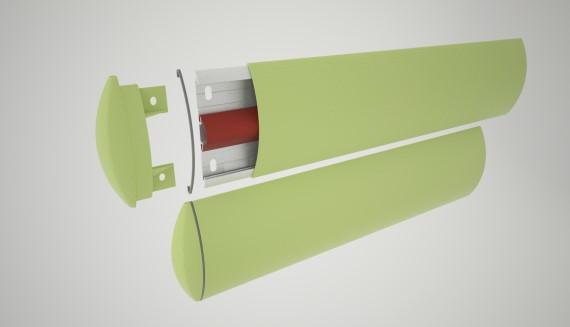 typu HRB35 zajištující podporu a ochranu osob s omezenou možností pohybu. Rohy stěn jsou proti poškození chráněny kryty rohů do výšky 1500 mm (obr. 55). Obr. 55 - Kryt rohu typ SM20 [12] Obr.