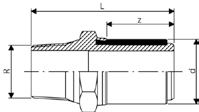 Katalog výrobků Elektrotvarovky Přechoová vložka vnější ávit SDR 11 PE 100/Ms58 SDR potrubí (SDR 11) Voa PN 16, plyn PN 10 s vnějším