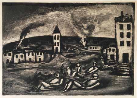 1 Georges-Henri Rouault (1871 1958) Mon Doux Pays, oú etes-vous? 1 heliogravura, 1927, 42 x 59,4 cm, LD značeno v desce G.