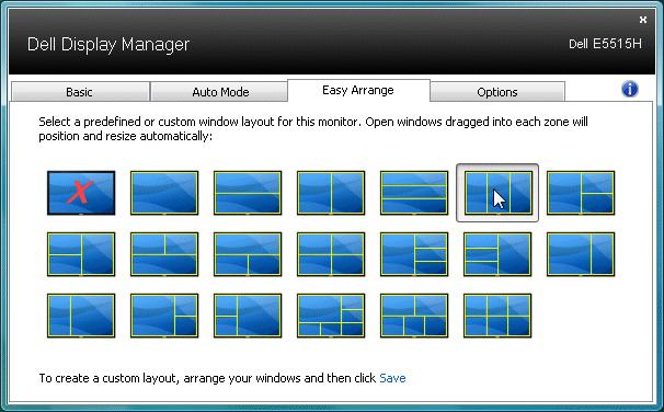 Snadné uspořádání rozvržení okna monitoru U podporovaných modelů Dell je k dispozici karta pro snadné uspořádání rozvržení okna monitoru.