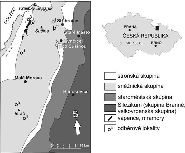 Distribuce NĚKTERÝCH PRVKŮ A OXIDŮ V PŮDNÍCH PROFILecH V OBLASTI KRÁLICKÉHO SNĚŽNÍKU The Distribution of some Elements and Oxides in the Soil Profiles of the Králický Sněžník Region 101 Jaromír Hanák