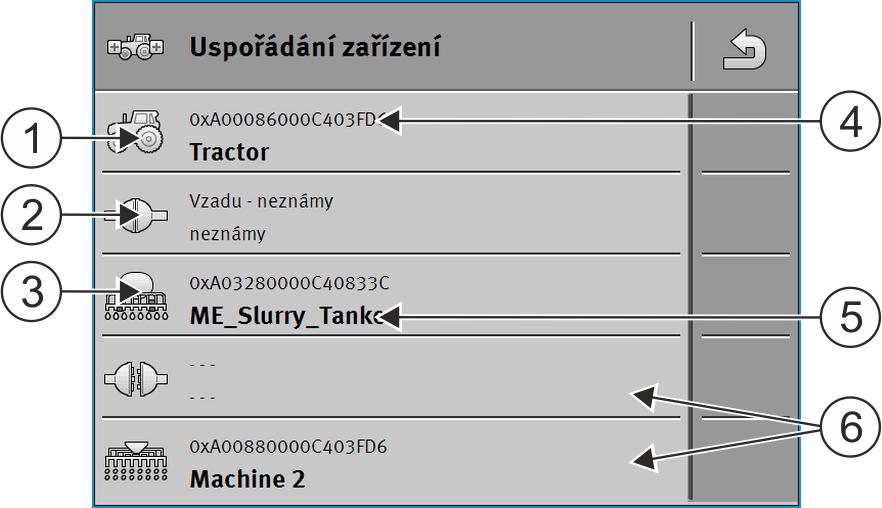 Zpracování zakázek ISOBUS-TC Konfigurace uspořádání zařízení 10 Chcete převzít nastavení požadovaných hodnot pro zařízení z minulé zakázky?