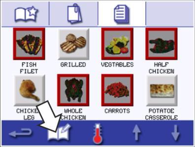 8 Postupy při vaření 3. Použijte symbol upravit kuchařku. 4. Pomocí šipek rolování nahoru/dolů zobrazených vpravo můžete najít více profilů vaření, například ITALSKÝ SENDVIČ SUB 1.