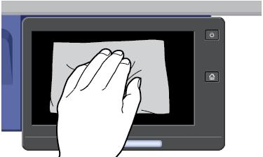 Údržba Čištění tiskárny Čištění vnějšího povrchu tiskárny Pravidelné čištění zabrání tomu, že dotyková obrazovky a ovládací panel budou pokryty prachem a špínou.