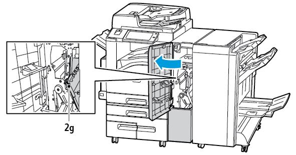 Řešení problémů Odstranění zaseknutého papíru z oblasti 2g v jednotce pro skládání