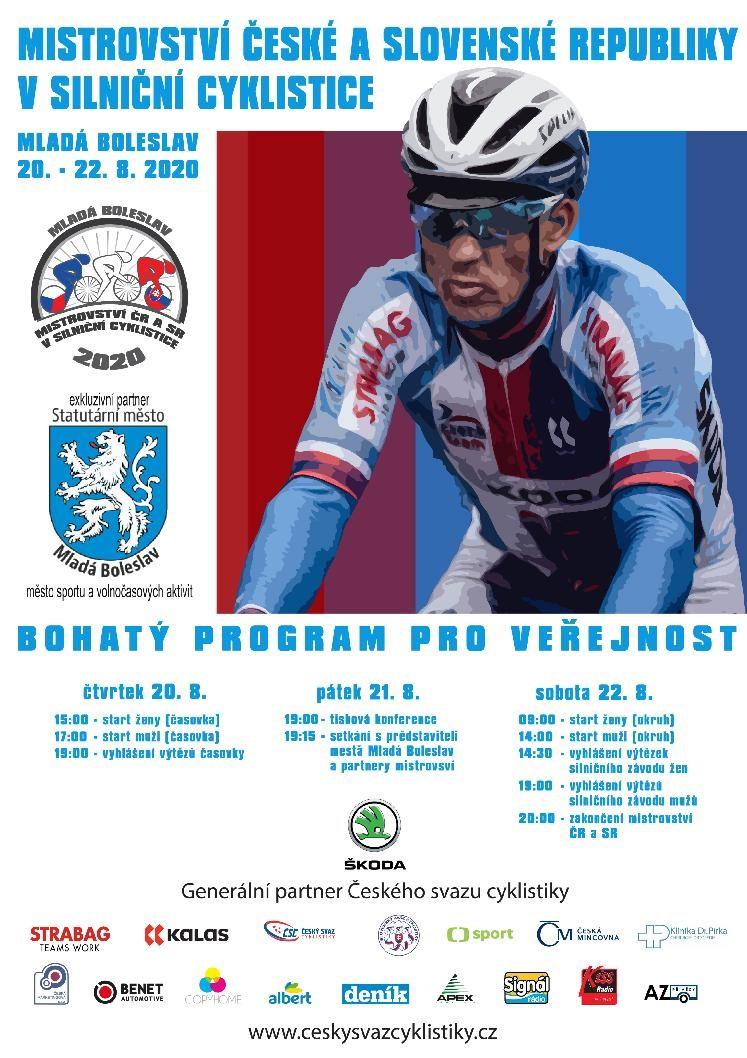 PLÁN AKCÍ 20. srpna Mistrovství ČR a SR v silniční cyklistice 2020 (závod se pojede z Ml.