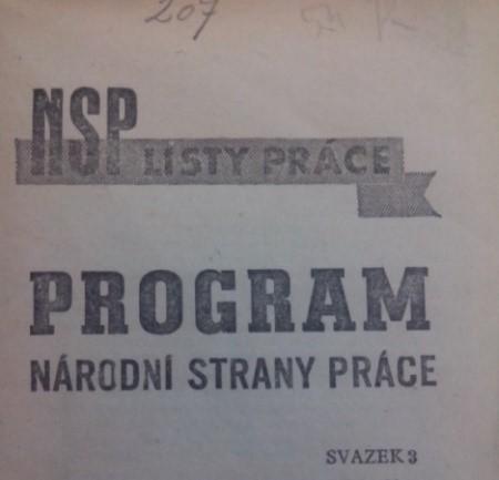 5. Ukázka důležitých tištěných archivních pramenů k poznání Národní strany práce. 10 11 12 6.