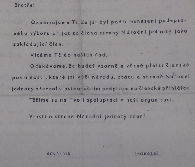 Vítězslav Kulíšek, foceno z: Národní archiv, fond: Strana národní jednoty, Praha, číslo fondu: 509, značka: SNJ,