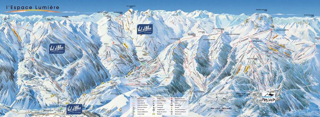 FRANCIE Val d Allos 1 400 2 600 m n. m. [: val dalo] O středisku Tři střediska Val d Allos 1 400, Val d Allos 1 800 a Pra Loup tvoří lyžařskou oblast Espace Lumiére situovanou v jižních Alpách.