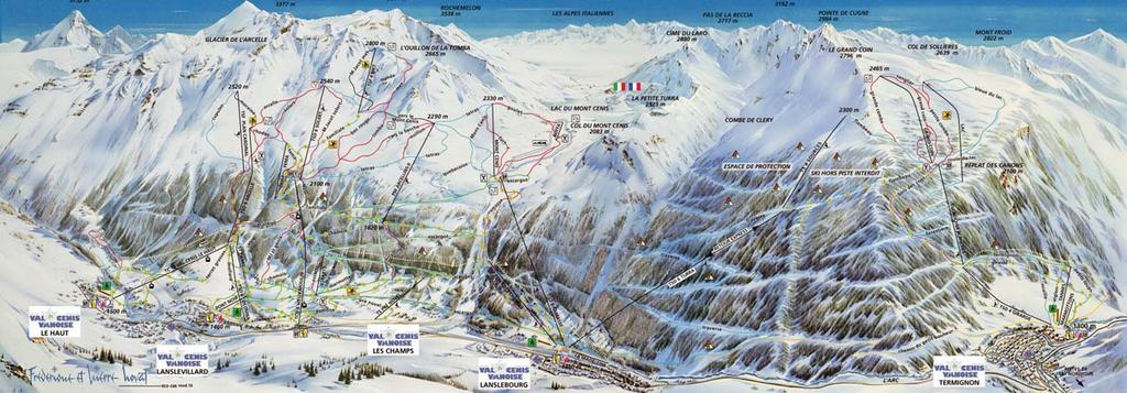 O středisku 7-denní SKIPAS Lyžařská oblast Val Cenis je středně velký lyžařský areál ležící v údolí Maurienne v těsné blízkosti národního parku Vanoise.
