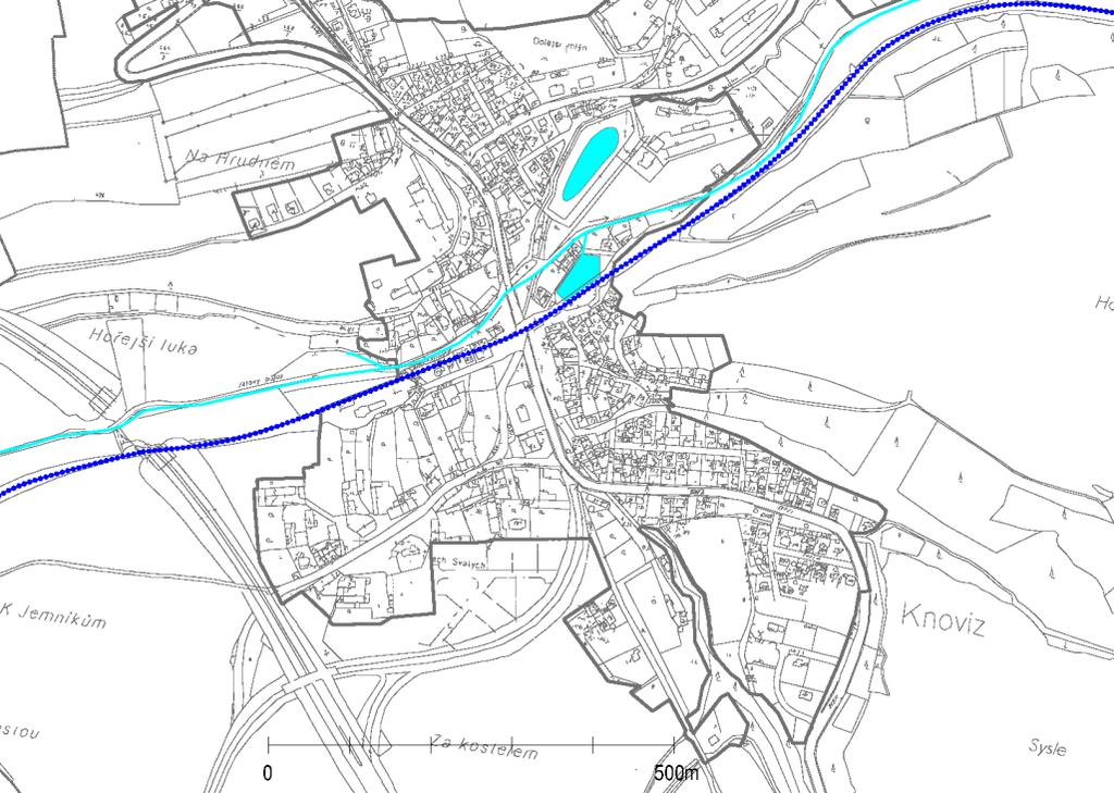 ORIENTAČNÍ MAPKA CYKLOTRAS ŽELEZNICE Severní část řešeného území protíná železniční trať. Jedná se o jednokolejnou neelektrifikovanou železniční trat' č.