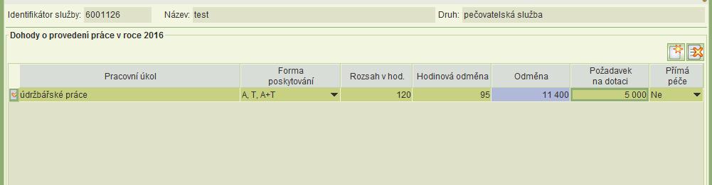 Komentář Nepovinný komentář k personálnímu zajištění formou pracovních smluv zapíšete kliknutím na ikonu Komentář. V rozpočtu se pracovní smlouvy načtou do položky 1.1. 9.5.