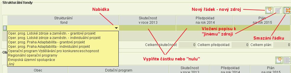 Odůvodnění se zapíše v samostatném formuláři viz dále. Nepovinný komentář k celé tabulce zapíšete kliknutím na ikonu Komentář.