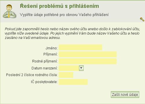 Nové oprávnění Klikněte na tl. Nové oprávnění. Změny oprávnění se projeví až po novém přihlášení uživatele. Tuto činnost může provádět pouze uživatel s oprávněním delegování podání systému.