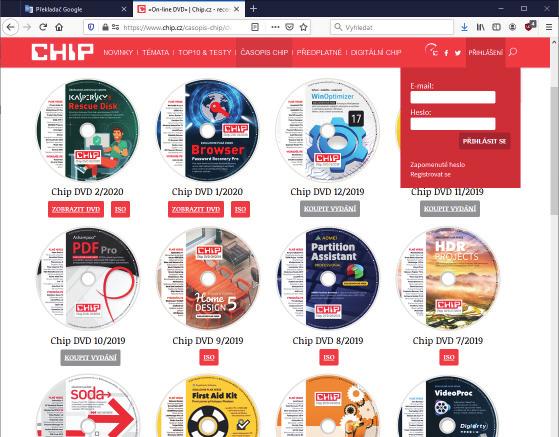 »on-line DVD«Vylepšená služba»on-line DVD«přináší plnohodnotný přístup k obsahu Chip DVD na internetu. Jde o řešení, které ocení stále početnější skupina čtenářů Chipu s počítači bez DVD mechaniky.