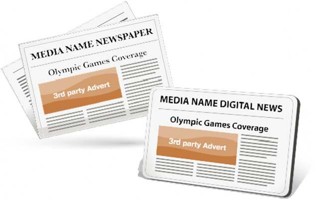 SPONZORSTVÍ, REKLAMA A PROPAGACE NA ÚVODNÍ STRÁNCE Reklama či propagace třetí strany, která se objevuje na úvodní stránce médií, jež je věnována olympijským hrám, je povolena.