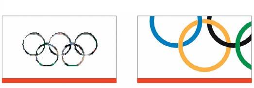 Orientace Olympijské kruhy musí být vždy reprodukovány horizontálně, se třemi kruhy nahoře a dvěma dole.