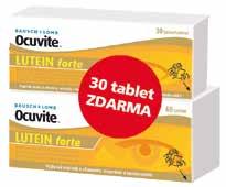 AKČNÍ NABÍDKA BioPure Max 60 tobolek 1 tob. = 3,57 Kč SRDCE, MOZEK, ZRAK Ocuvite LUTEIN forte 60+30 tablet 1 tbl.