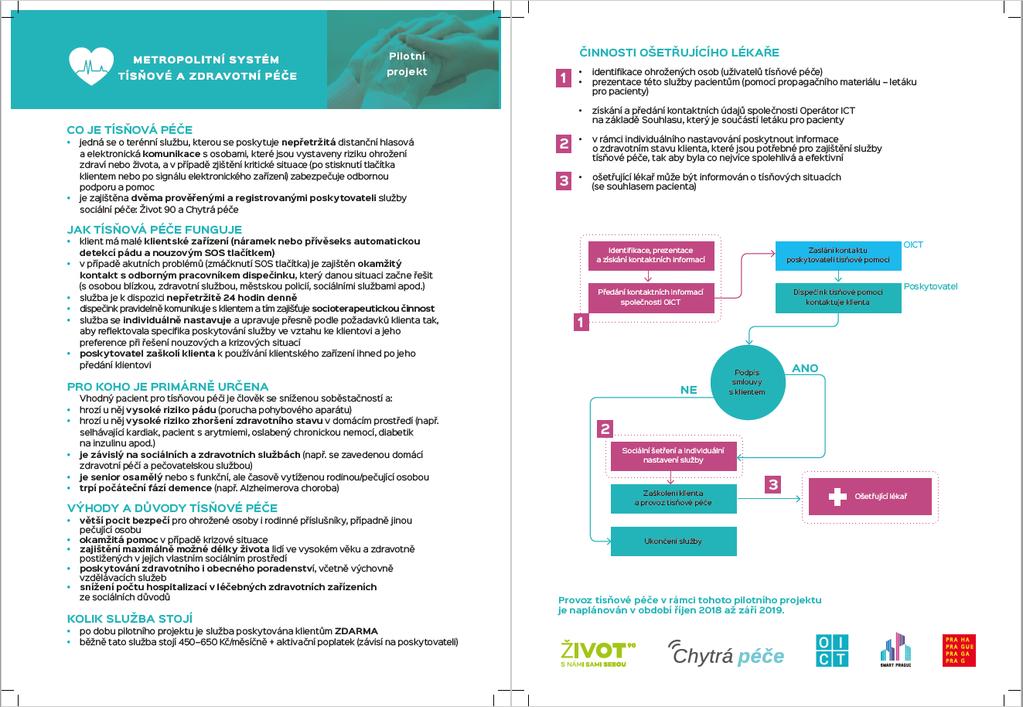 Obrázek 4 Propagační materiál pro lékaře Pro účely náběru klientů do projektu byl vytvořen ve spolupráci s provozovateli TP propagační materiál ve formátu DL, který zobrazoval zjednodušenou formou