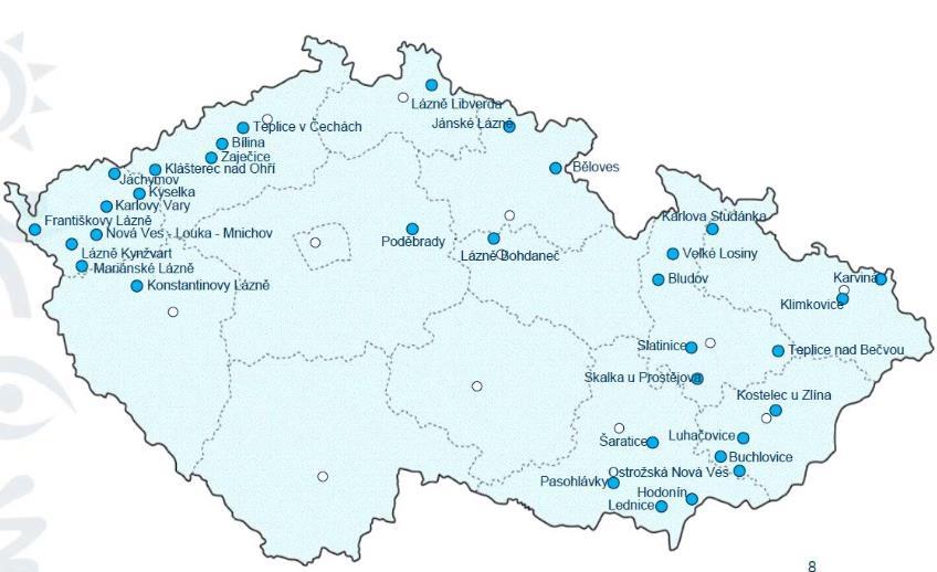 pramen Curie v Jáchymově) Mapa přírodní léčivé zdroje minerální vody Úkoly: 1.