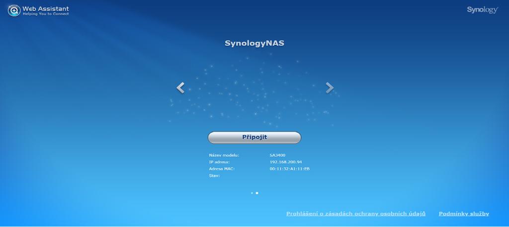 Instalace systému DSM do zařízení Synology NAS 4Kapitola Po dokončení nastavení hardwaru nainstalujte na zařízení DS220+ systém DiskStation Manager (DSM).