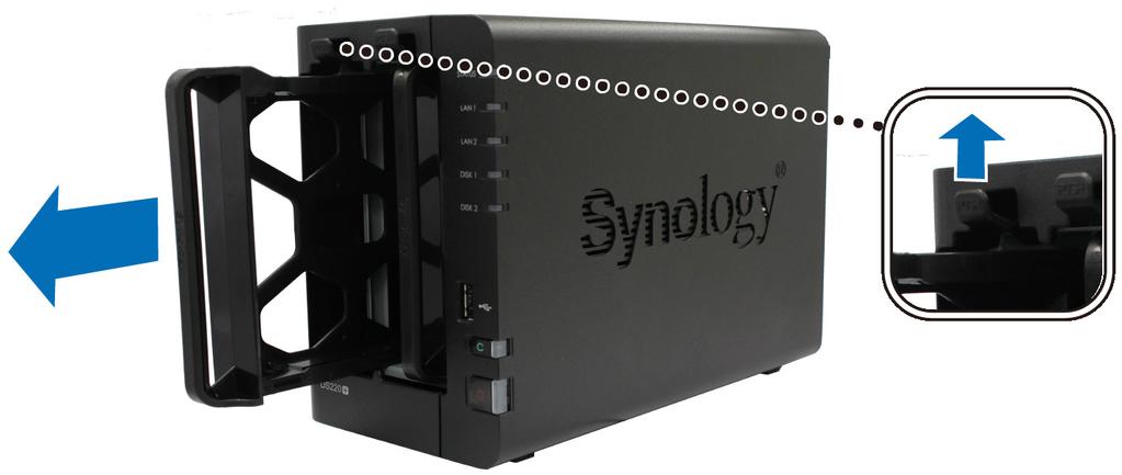 2,5 disk SATA (informace o kompatibilních modelech disků se nacházejí na stránkách www.synology.