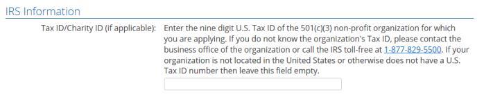 rzbalvacích mžnstí) IRS Infrmatin If yur rganizatin is nt lcated in the United States r therwise des nt have a U.S. Tax ID number then leave this field empty.