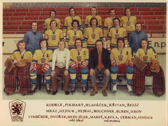 1975 1976 Opět se hrálo v I. NHL na 44 zápasů, na konci sezóny jsme skončili na 5. místě se ziskem 43 bodů.