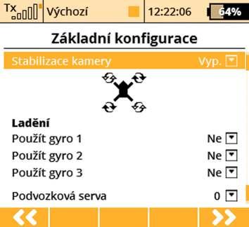 1. Plyn 2. Klonění - křidélka (Roll) 3. Klopení - výškovka (Pitch) 4. Směrovka 5.