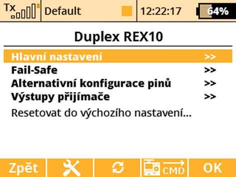 9.6 Použití připojených zařízení pro nastavení přijímače Pomocí aplikace Připojená zařízení můžete bezdrátově konfigurovat zařízení v modelech, jako jsou přijímače, senzory, resp.