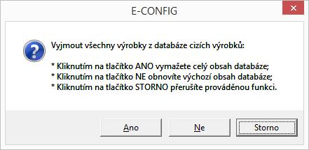 7.9 Import databáze cizích výrobků 1. V okně Databáze cizích výrobků klikněte na ikonu Import databáze z Excelu. 2. Zobrazí se informační text s pokyny pro import.