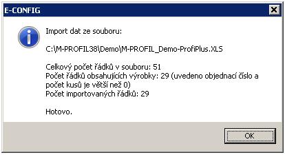 9. Nastavte přepínač Provádět sumarizaci dle požadavku: Sumarizace zapnuta: každý výrobek bude načten pouze jednou, v případě opakování bude zvýšen počet kusů.
