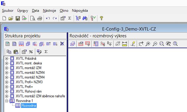 3. Rozviňte strom se strukturou projektu kliknutím na znaménko + vedle jména rozvodny. Dvakrát klikněte na větev Rozvodna. 4.