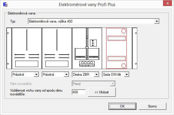 2. Klikněte na ikonu Vložit elektroměrovou vanu. 3.